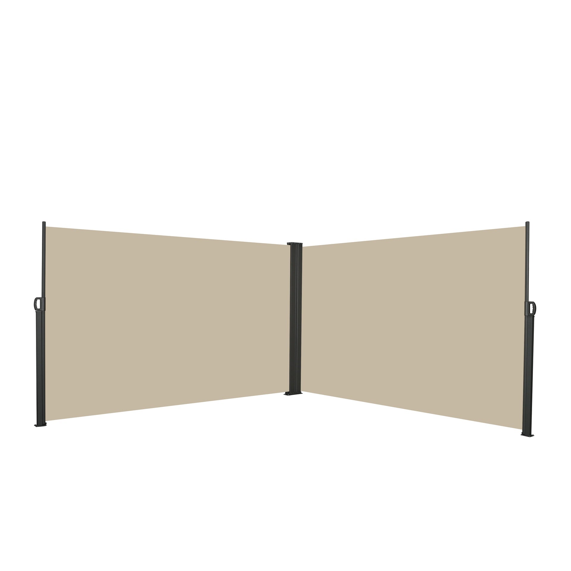 276" x 71''Retractable Side Awning, Waterproof & UV-Resistant,  Privacy Screen Divider Roll Up Balcony(Beige)