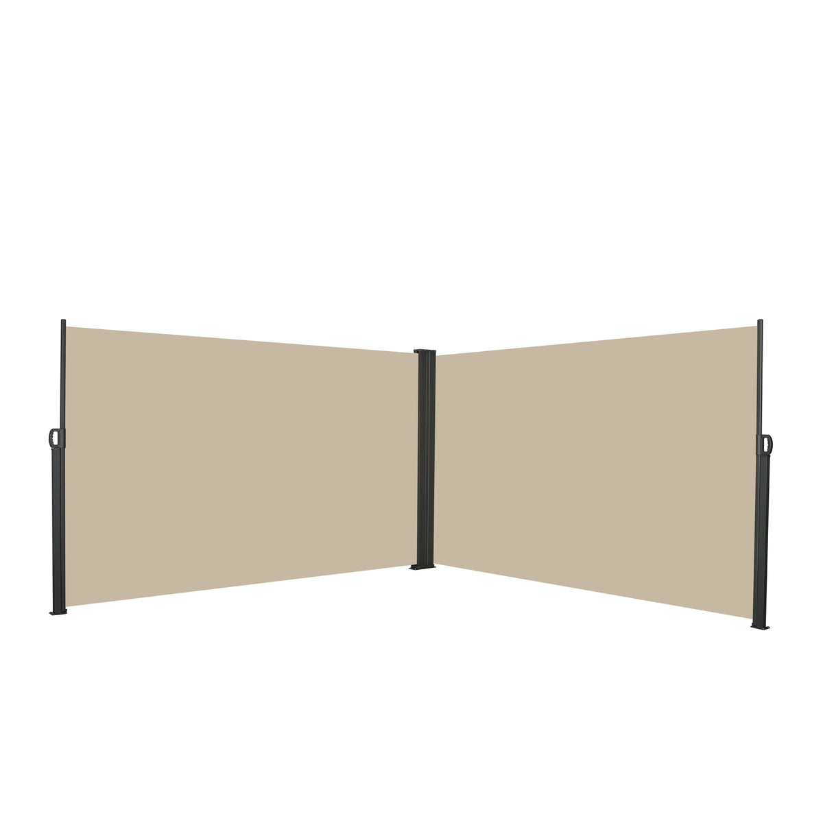 276" x 71''Retractable Side Awning, Waterproof & UV-Resistant,  Privacy Screen Divider Roll Up Balcony(Beige)