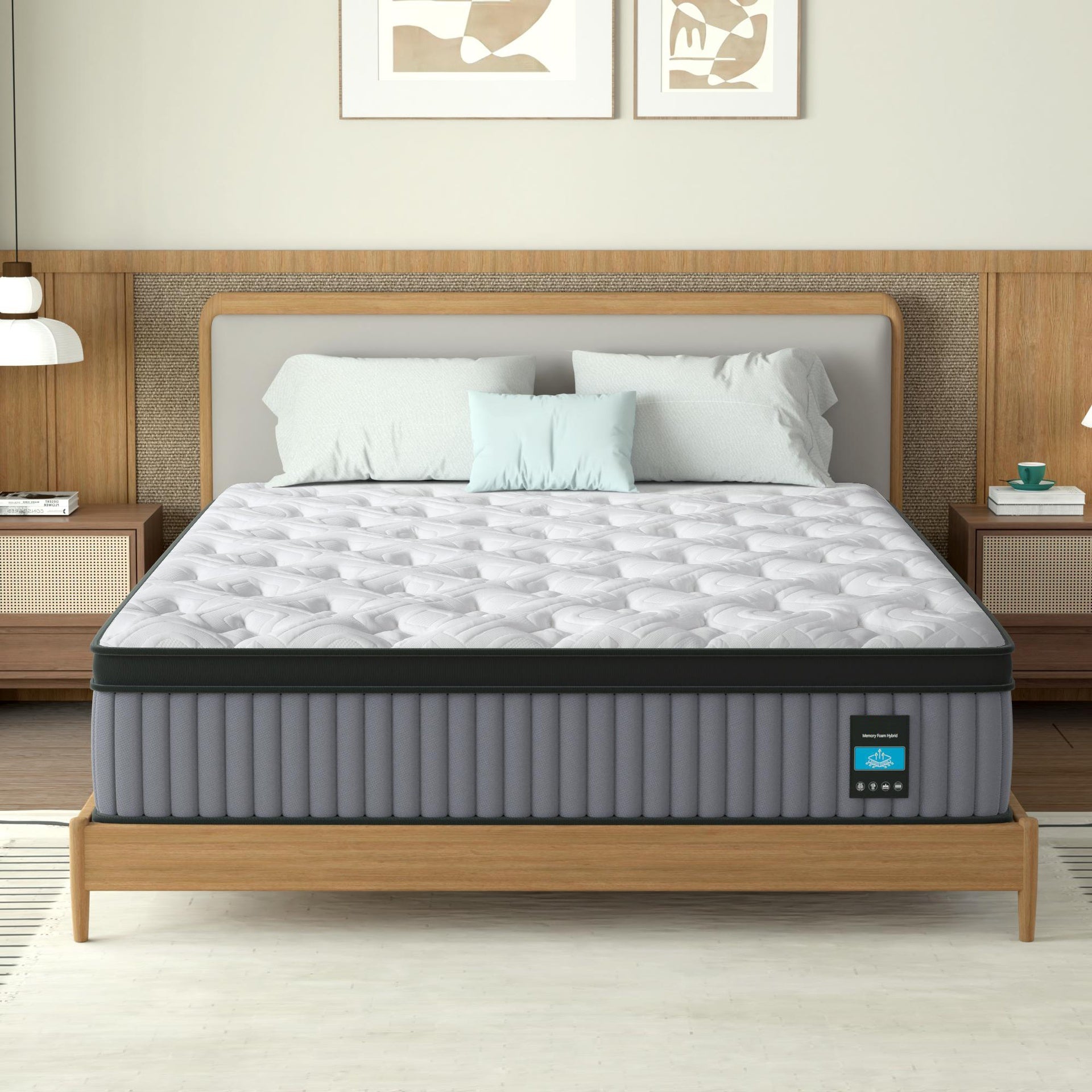 14 Inch Hybrid Mattress King – Memory Foam & Pocket Spring Bed – Cooling, Pressure Relief, Back & Hip Support – Luxury Ergonomic Mattress