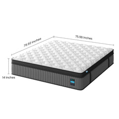 14 Inch Hybrid Mattress King – Memory Foam & Pocket Spring Bed – Cooling, Pressure Relief, Back & Hip Support – Luxury Ergonomic Mattress