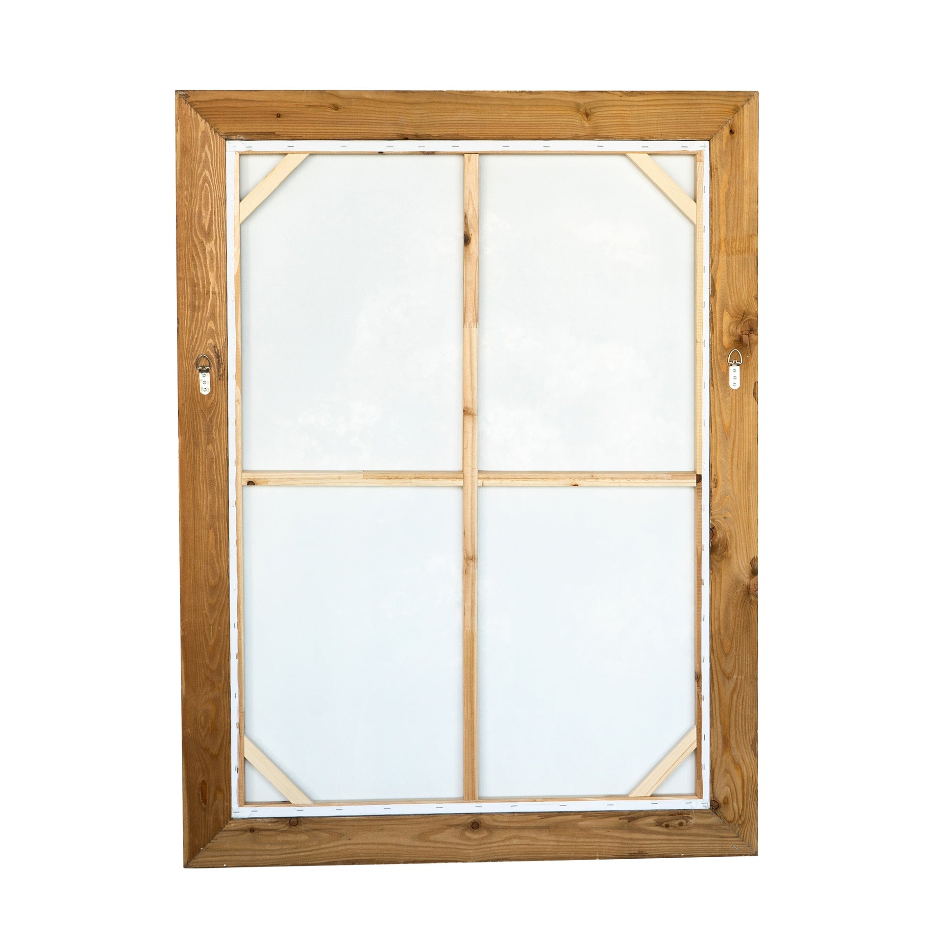 35.4x47.2" Hand-Painted White Allium Art with Green Backdrop and Rustic Fir Wood Frame