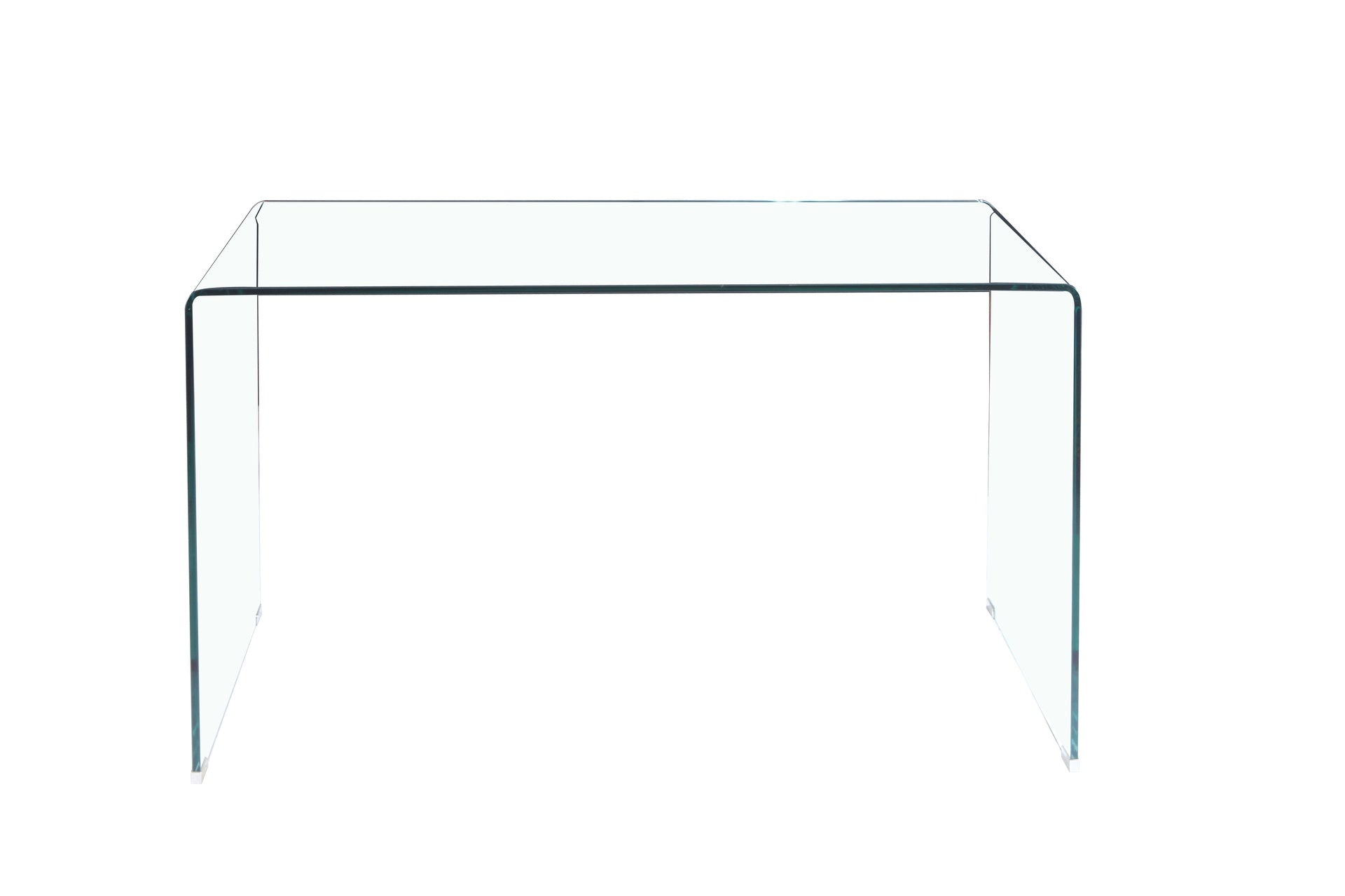 Glass Console Table, Transparent Tempered  Glass Console Table with Rounded Edges Desks, Sofa Table