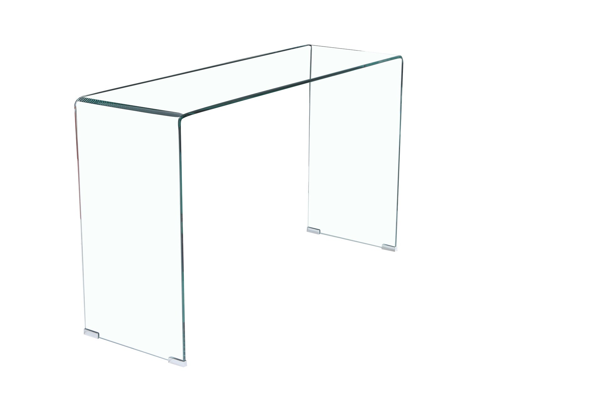 Glass Console Table, Transparent Tempered  Glass Console Table with Rounded Edges Desks, Sofa Table