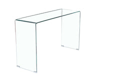 Glass Console Table, Transparent Tempered  Glass Console Table with Rounded Edges Desks, Sofa Table