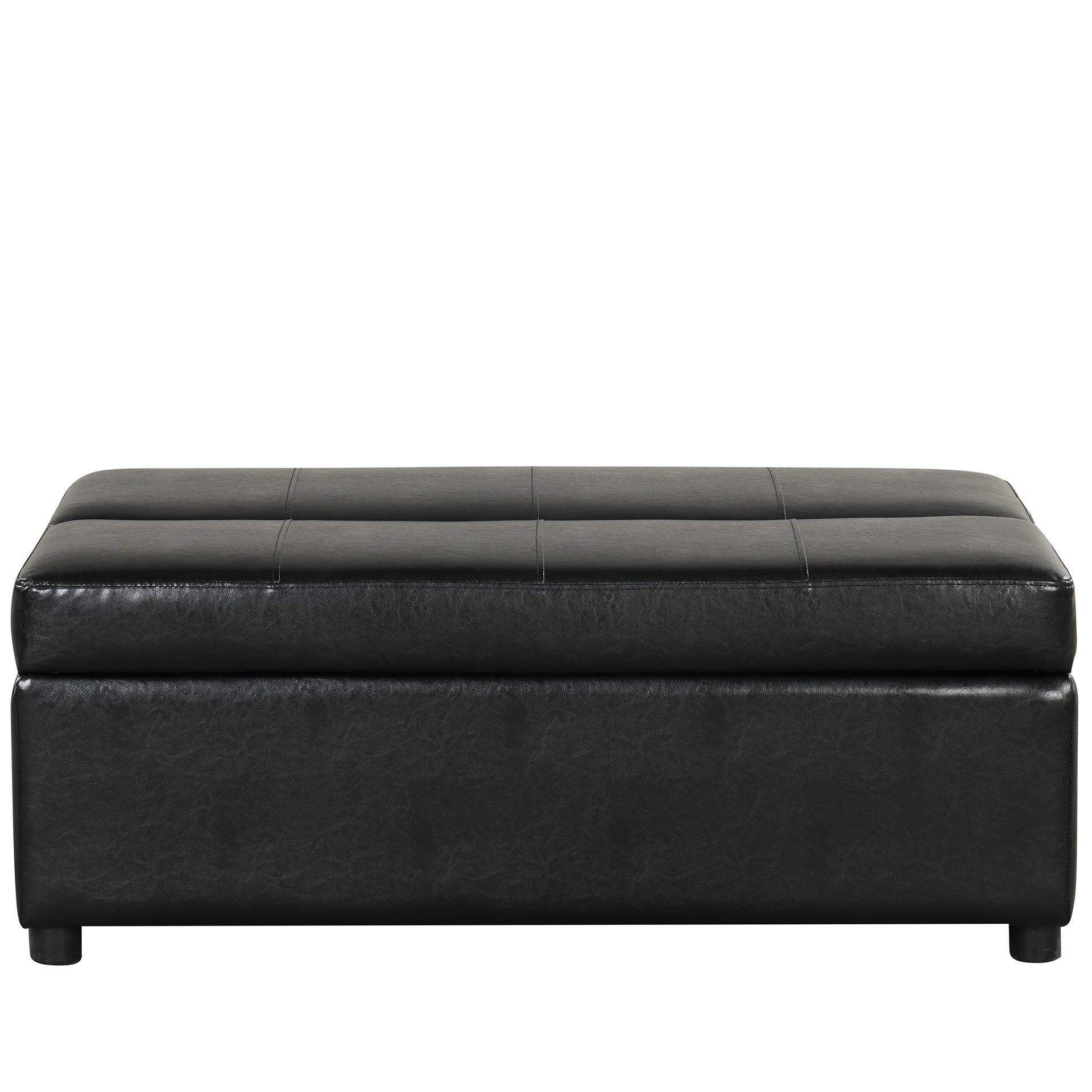 Twin Size Folding Ottoman Sleeper Bed with Mattress Convertible Guest Bed  Black