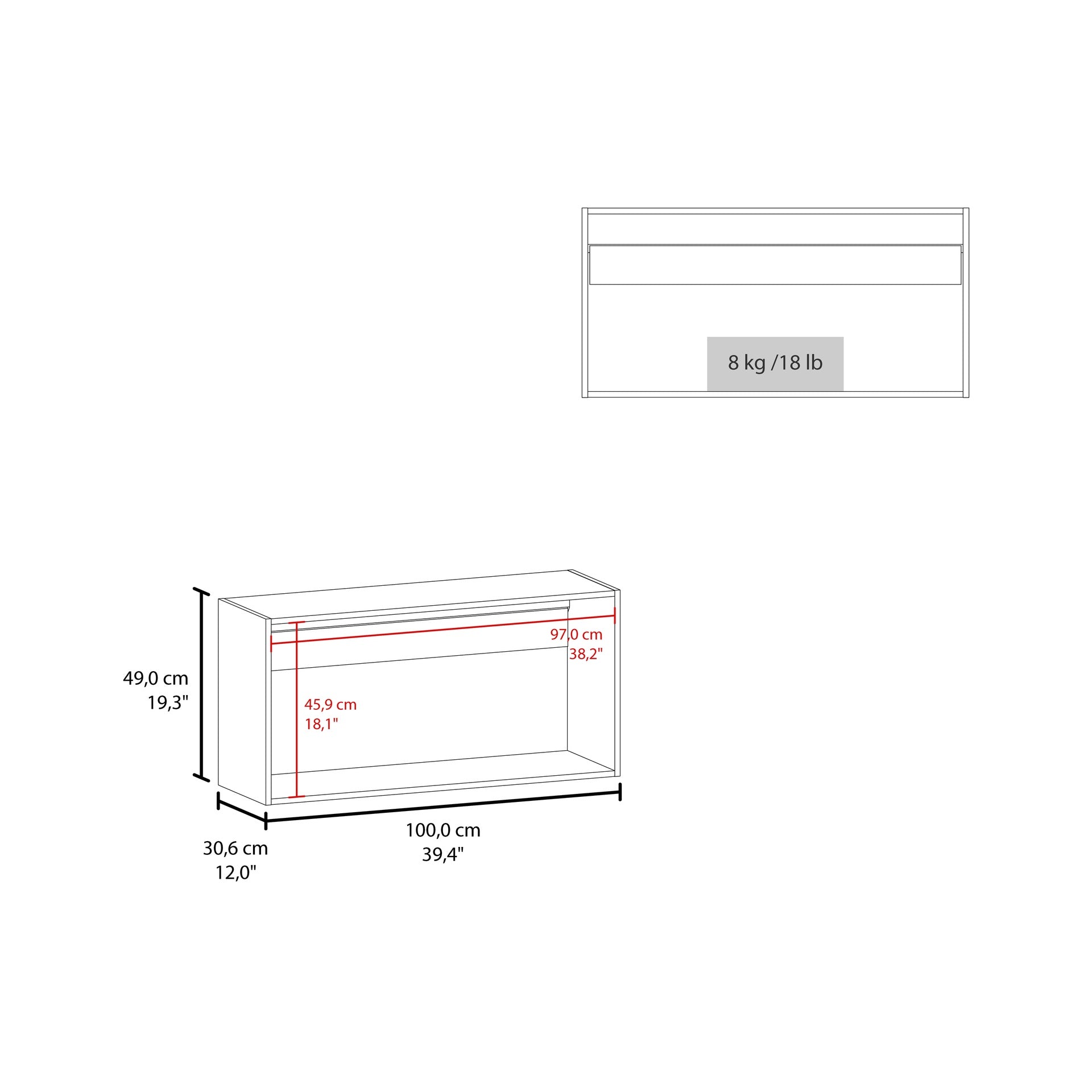 Zurich Wall Cabinet, Double Door, Wide, One Shelf, Kitchen, Storage Cabinet, Light Gray