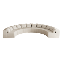 Corduroy curved sectional Foam sofa with 12 pillows,Curved Symmetrical Modular Semi Circular Sofa Sectional for bedroom, living room, office for leisure or nap, reading room, and lobby(six modules)