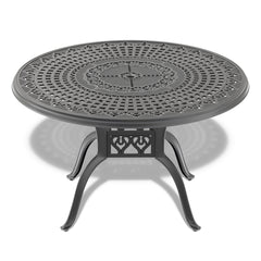 5-Piece Set Of Cast Aluminum Patio Furniture With Black Frame and Off-white Seat Cushions(same sku: W1710S00095)