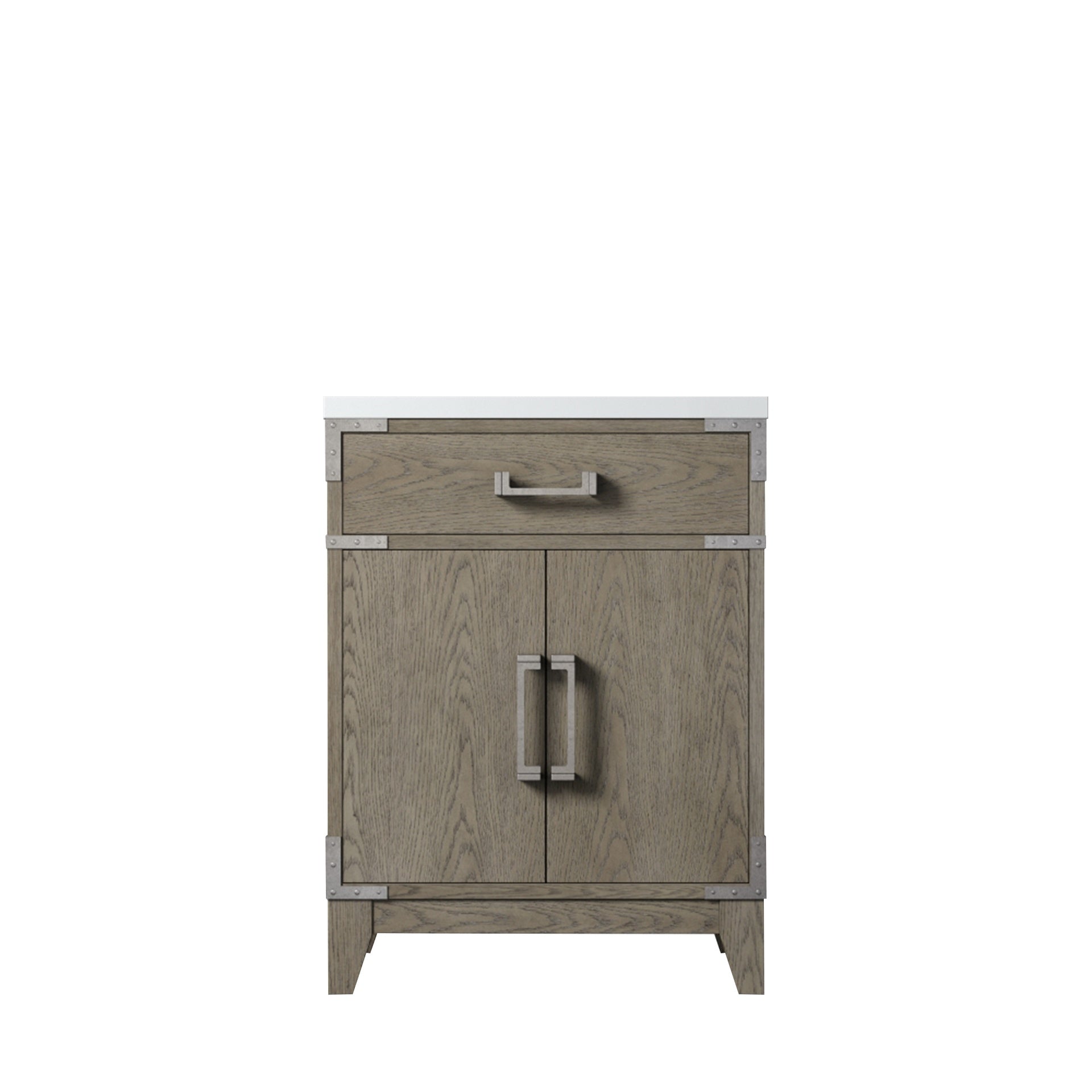Grey Oak Single Bath Vanity 24 in. W x 18 in. D, with Acrylic Top