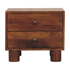Solid Wood Tula Chestnut Nightstand, 2-Drawers, Brown