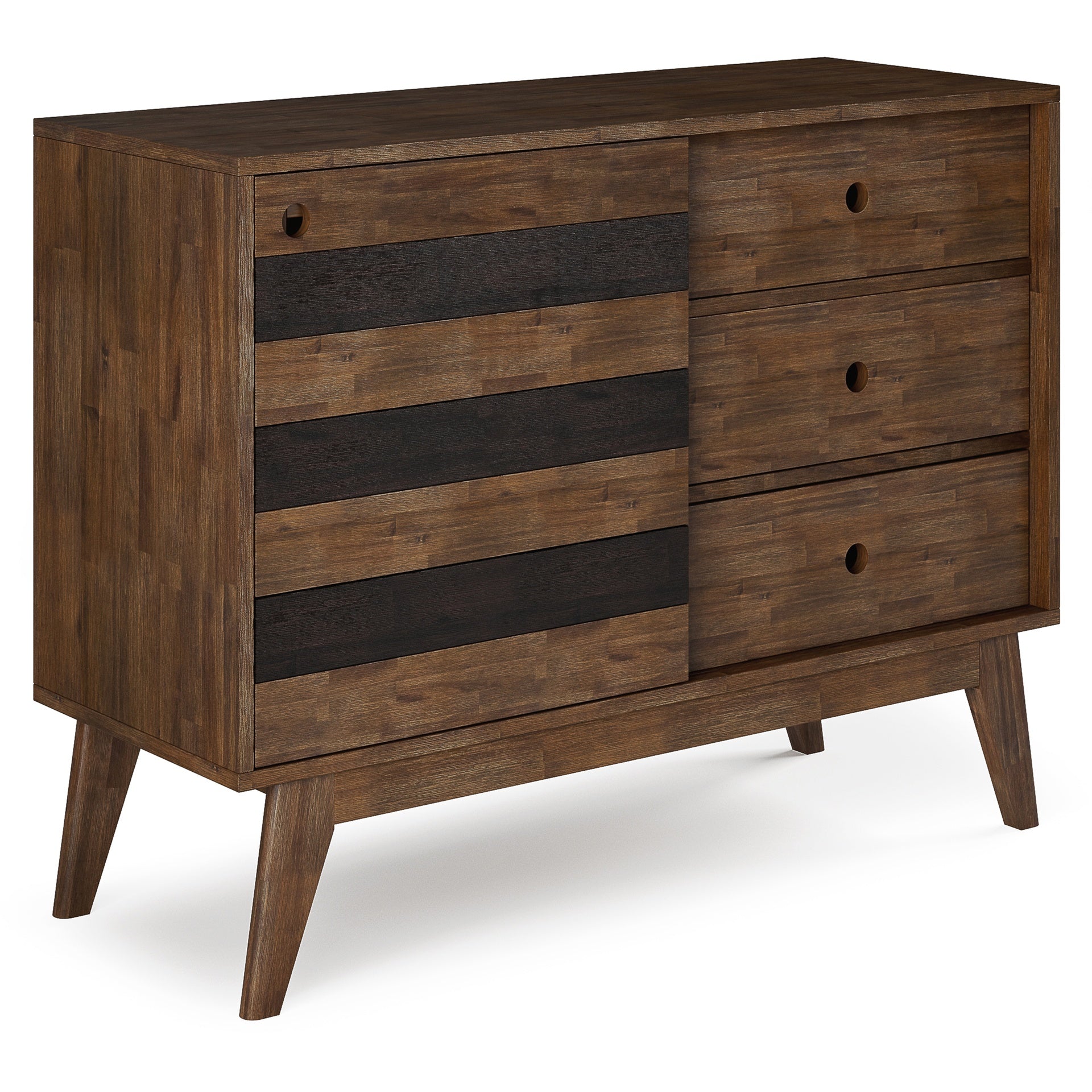 Clarkson 48 inch Wide Solid Wood Medium Storage in Rustic Natural Aged Brown