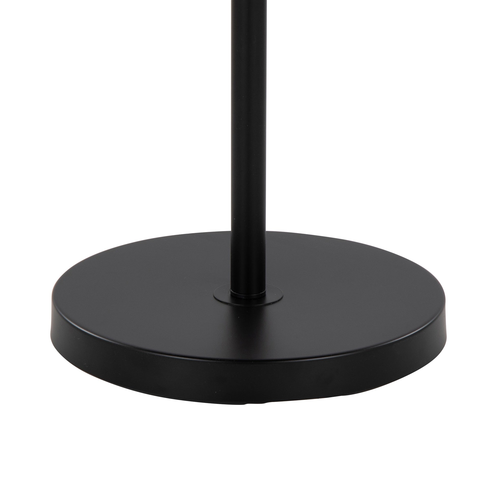 Tier 64" Contemporary Metal Floor Lamp in Black Metal with Beige Linen Shade