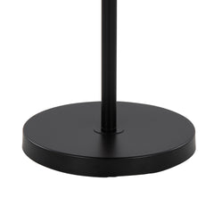 Tier 64" Contemporary Metal Floor Lamp in Black Metal with Beige Linen Shade
