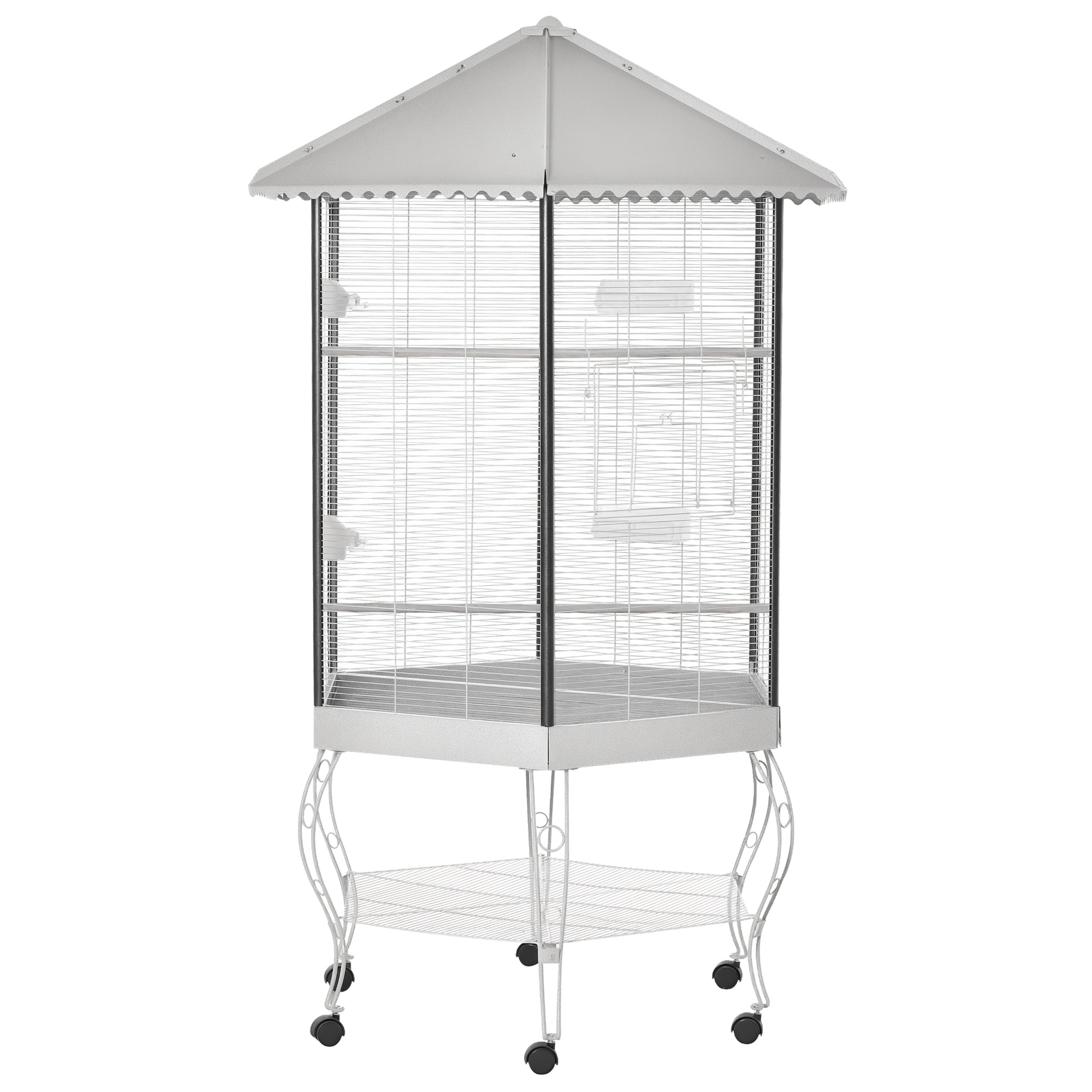 Flight Bird Cage Hexagon Covered Canopy Portable Aviary