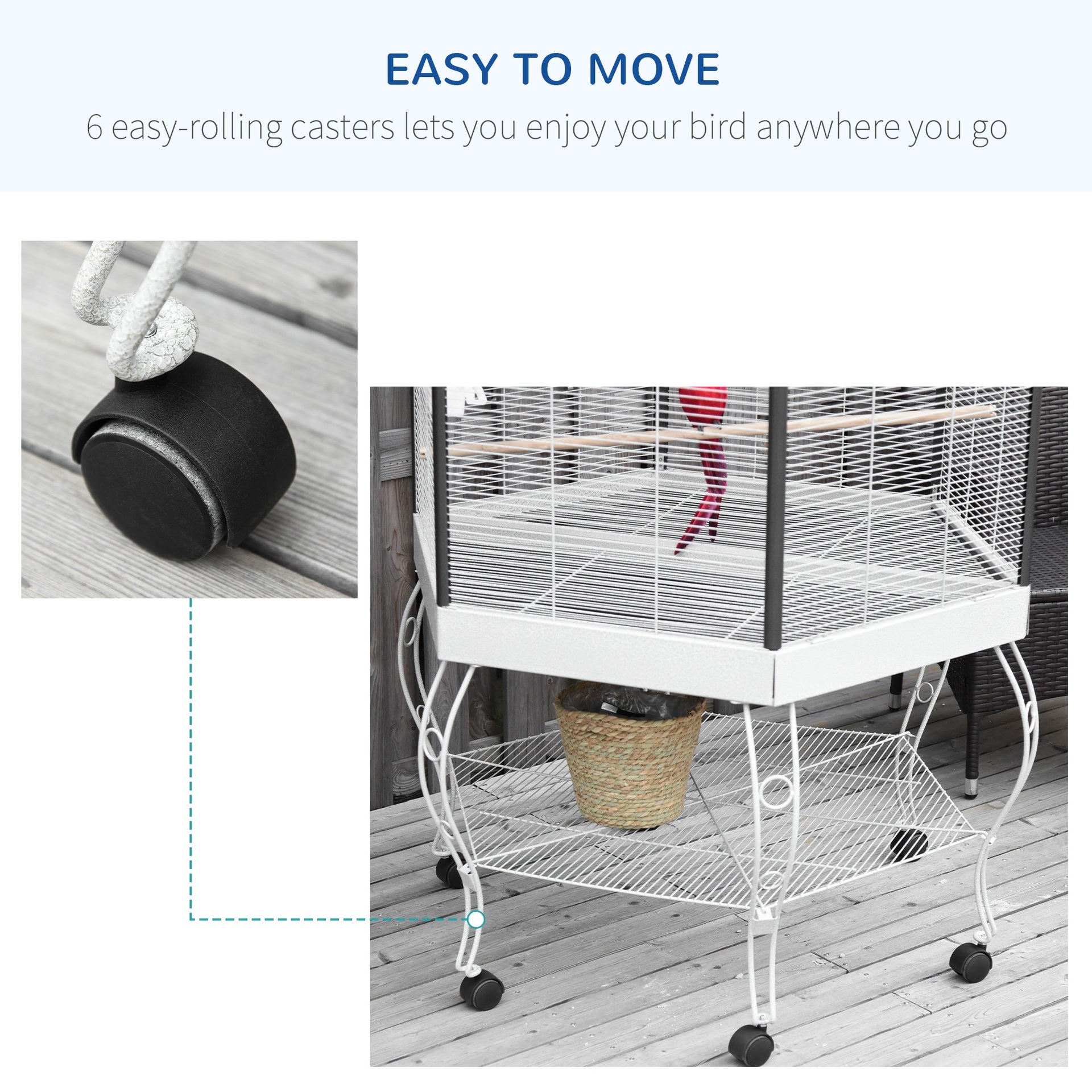 Flight Bird Cage Hexagon Covered Canopy Portable Aviary
