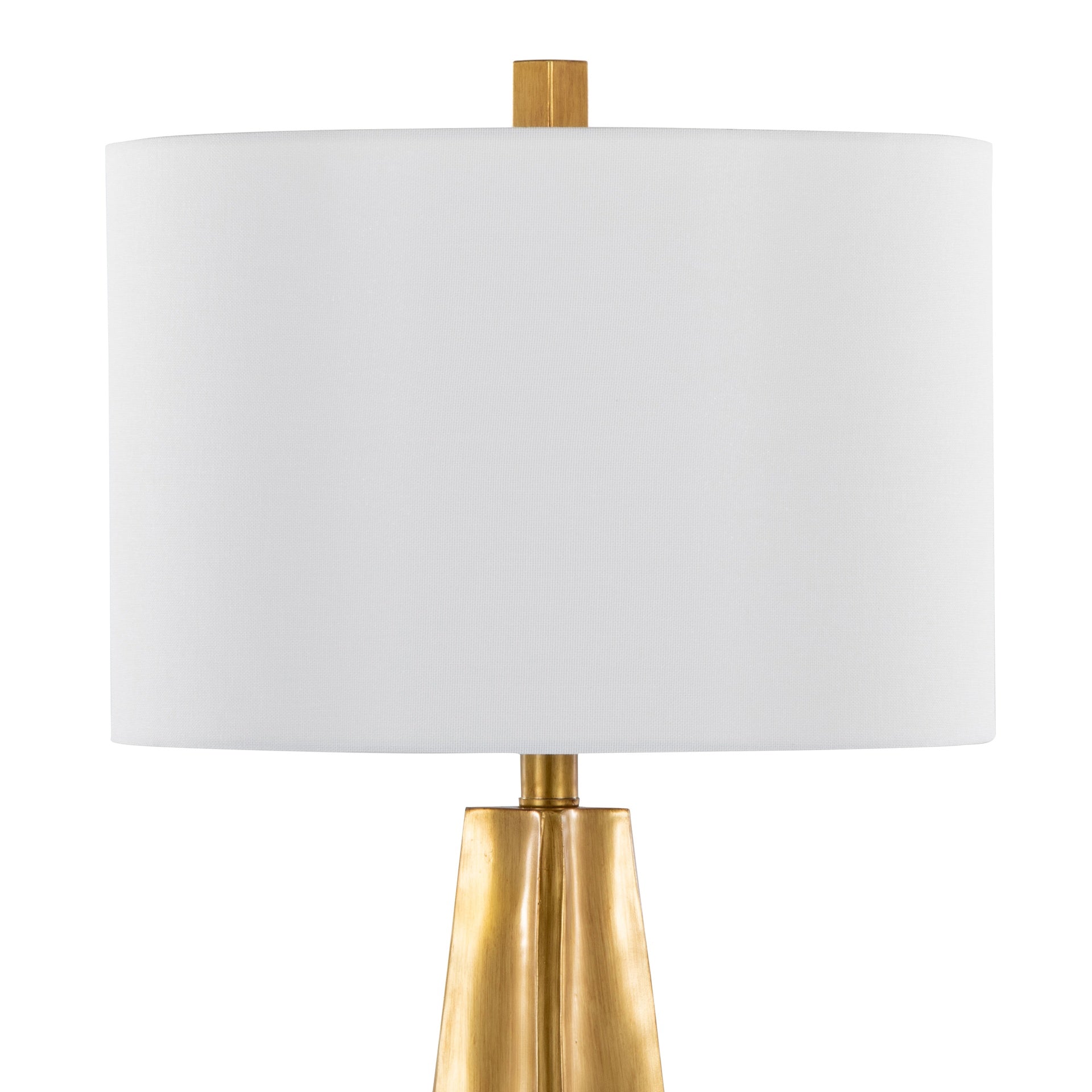 Pompeii 29" Contemporary Polyresin Table Lamp in Gold Polyresin and White Linen
