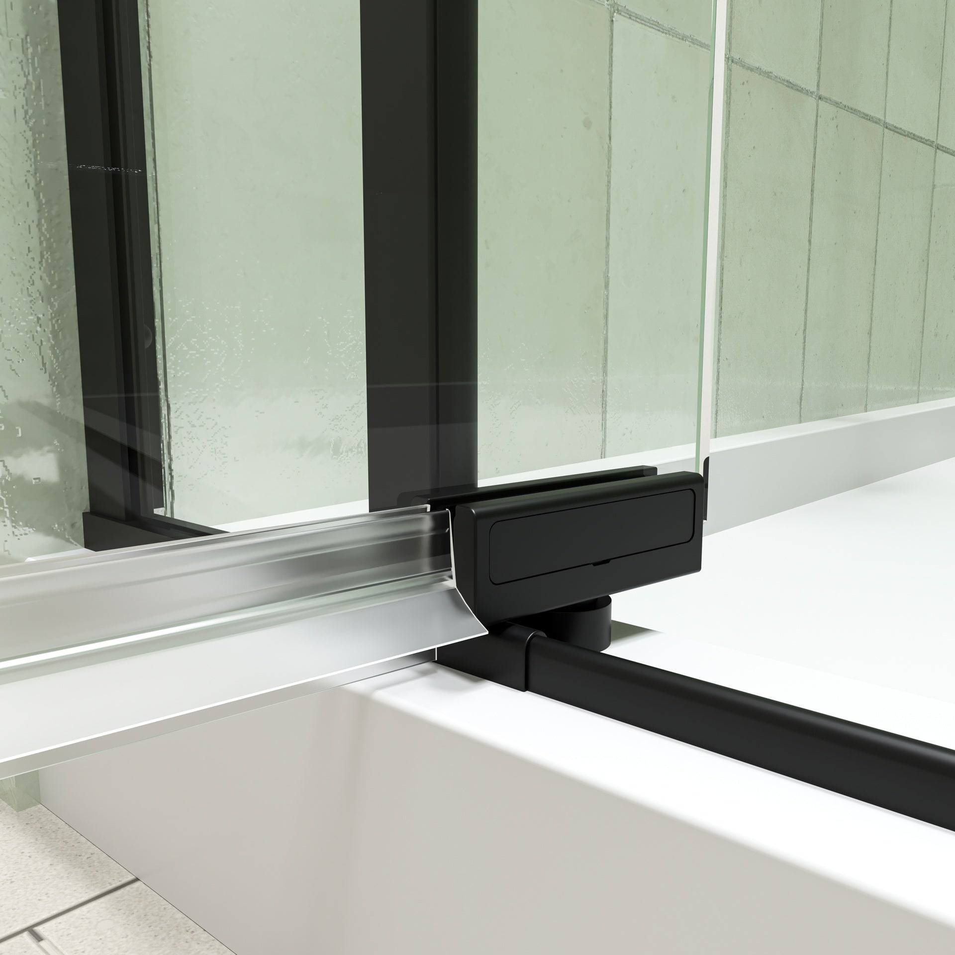 32-36"W X 72"H left and right opening universal pivot shower door, open outside, with 1/4" and 5/16" tempered glass and Matted black finish