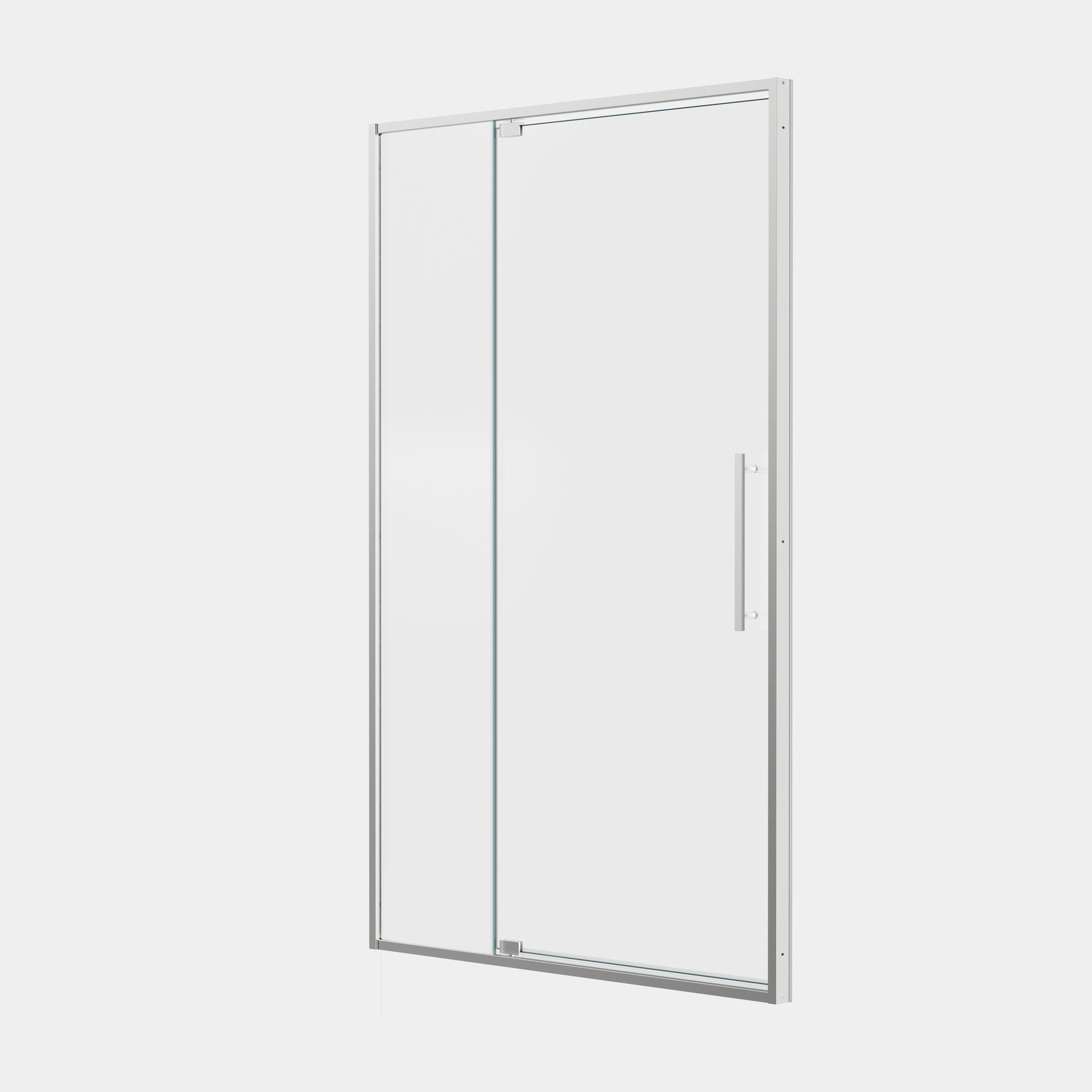 56-60"W X 74"H pivot shower door, open outside, stop at 105 degrees, with 5/16" tempered glass finish Brushed Nickel