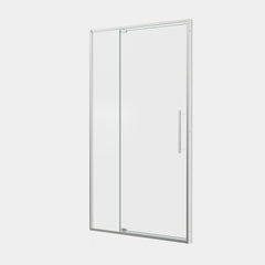 44-48"W X 74"H pivot shower door, open outside, stop at 105 degrees, with 5/16" tempered glass finish Brushed Nickel