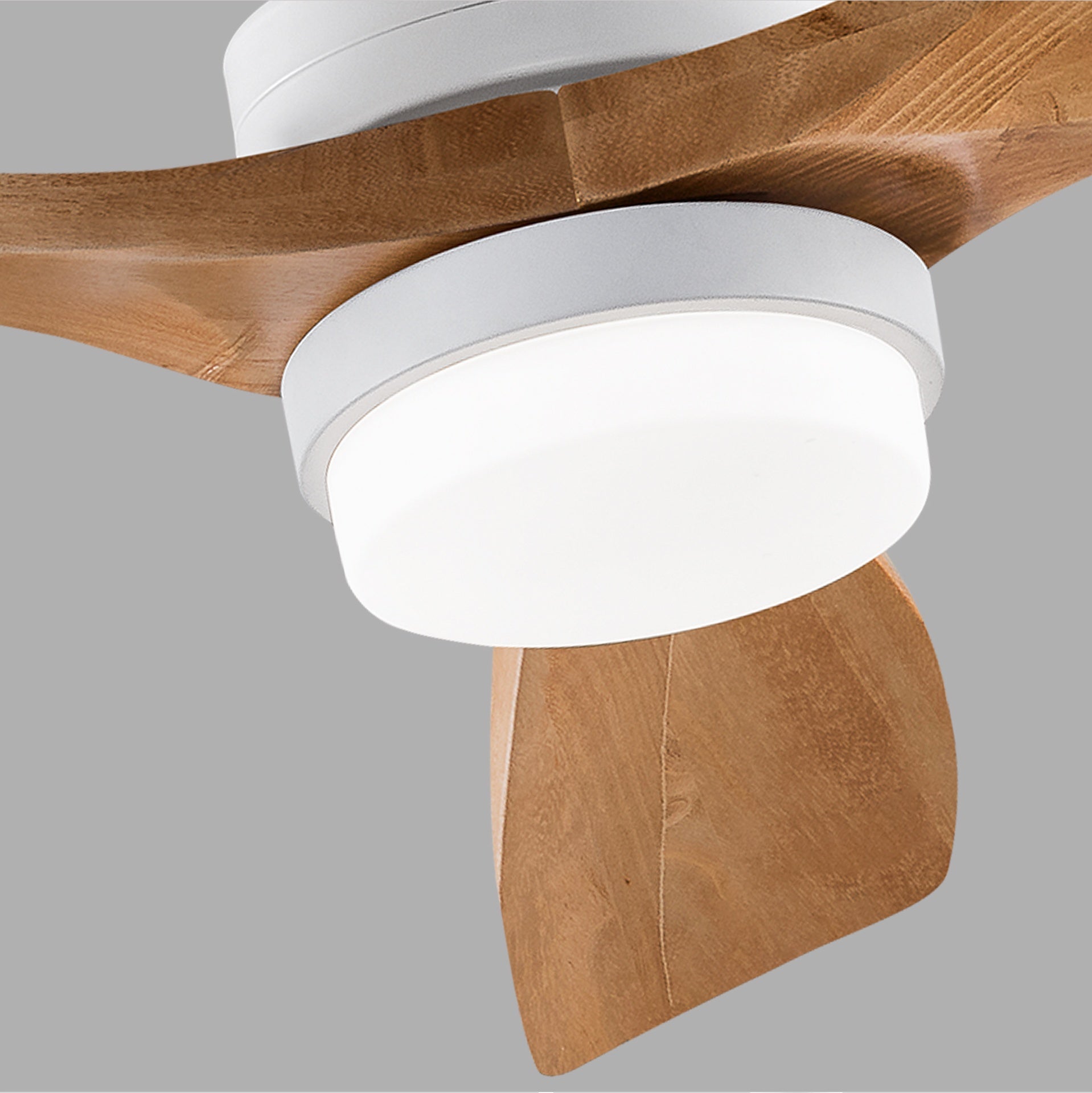 Hot sales 72 Inch Modern Ceiling Fan With 3 Color Dimmable 3 Solide Wood Blades Remote Control Reversible DC Motor With Led Light