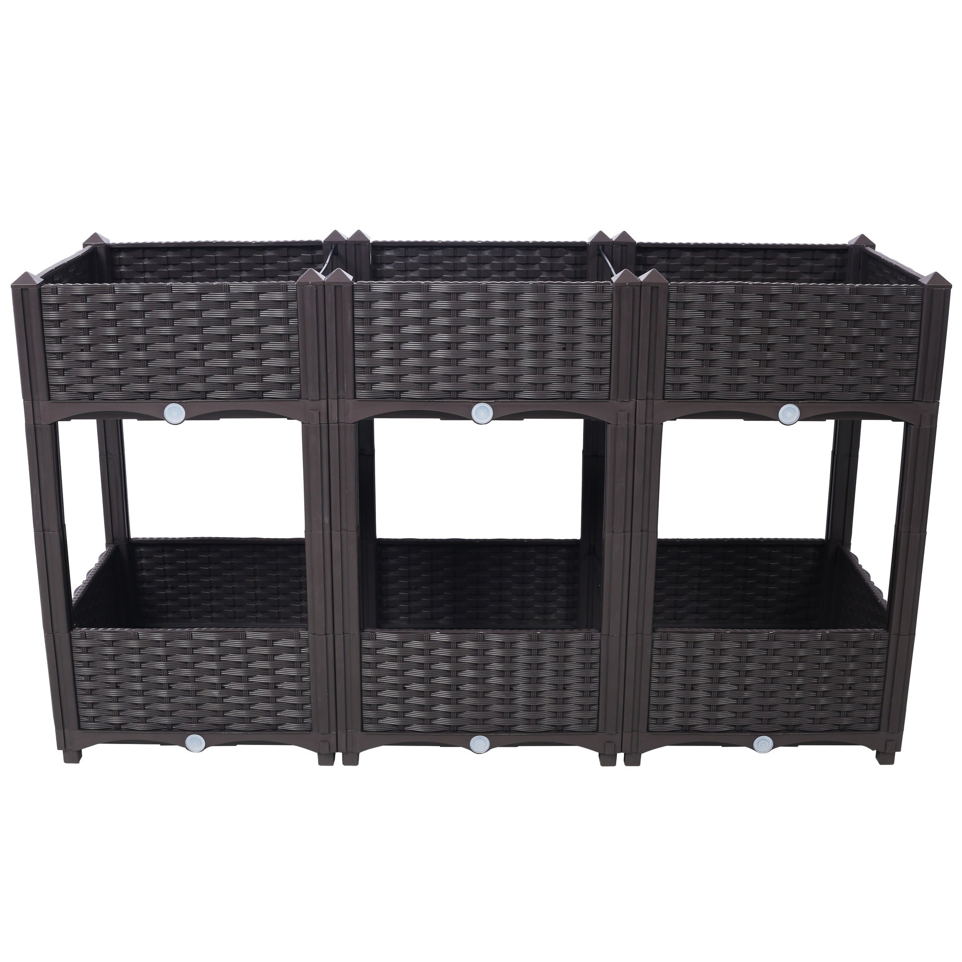 Planter Raised Beds - Elevated Planter Garden Box with Drainage Plug Raised Garden Beds for Vegetable/Flower/Herb Outdoor Standing Planter Beds Gardening Kit,Brown,47.2"x15.7"x27.7"