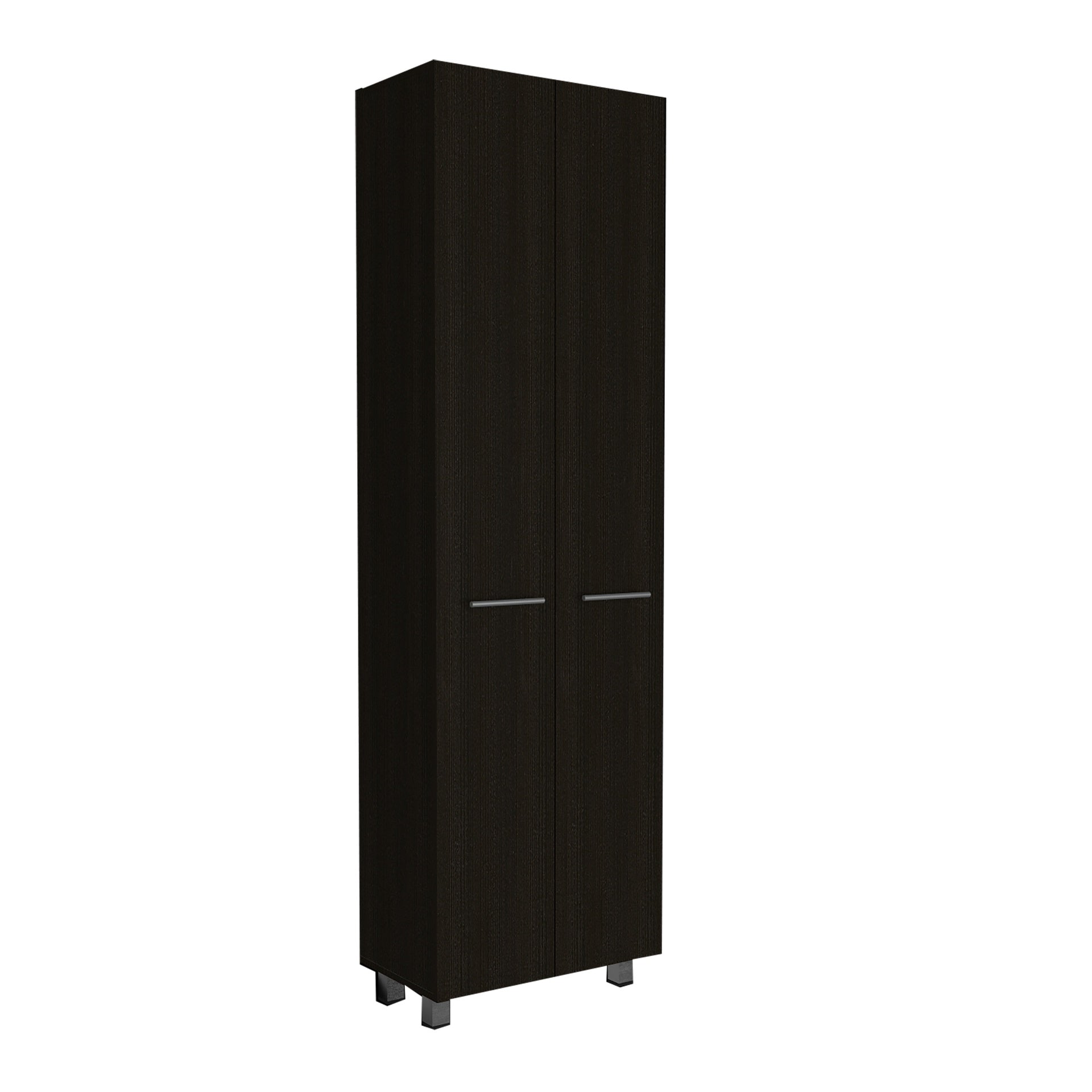 Pantry Cabinet, Five Interior Shelves, Black