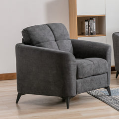 Carlotta 39"W Gray Woven Fabric Chair