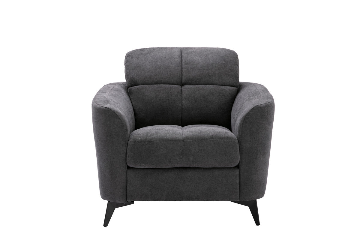 Carlotta 39"W Gray Woven Fabric Chair
