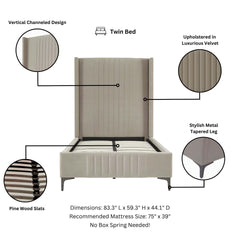 Twin Bed in Rustic Taupe