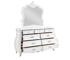 Opulence Modern Style 9- Drawer Dresser Made with Wood in Pearl White