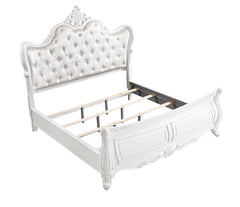 Opulence Modern Style Queen Bed Made with Wood in Pearl White