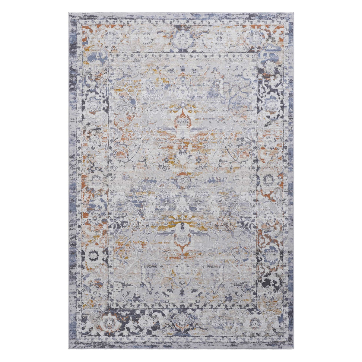 PAYAS Collection 8X10 Ivory / Grey / Traditional Area Rug