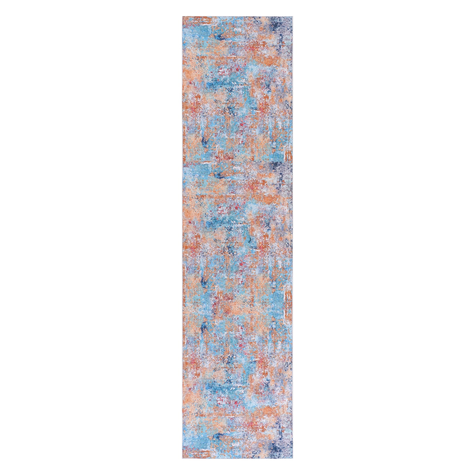 MAVAL Multi Washable Rug 2'6'' x 10' Runner Rug (Multi, 2'6'' x 10')