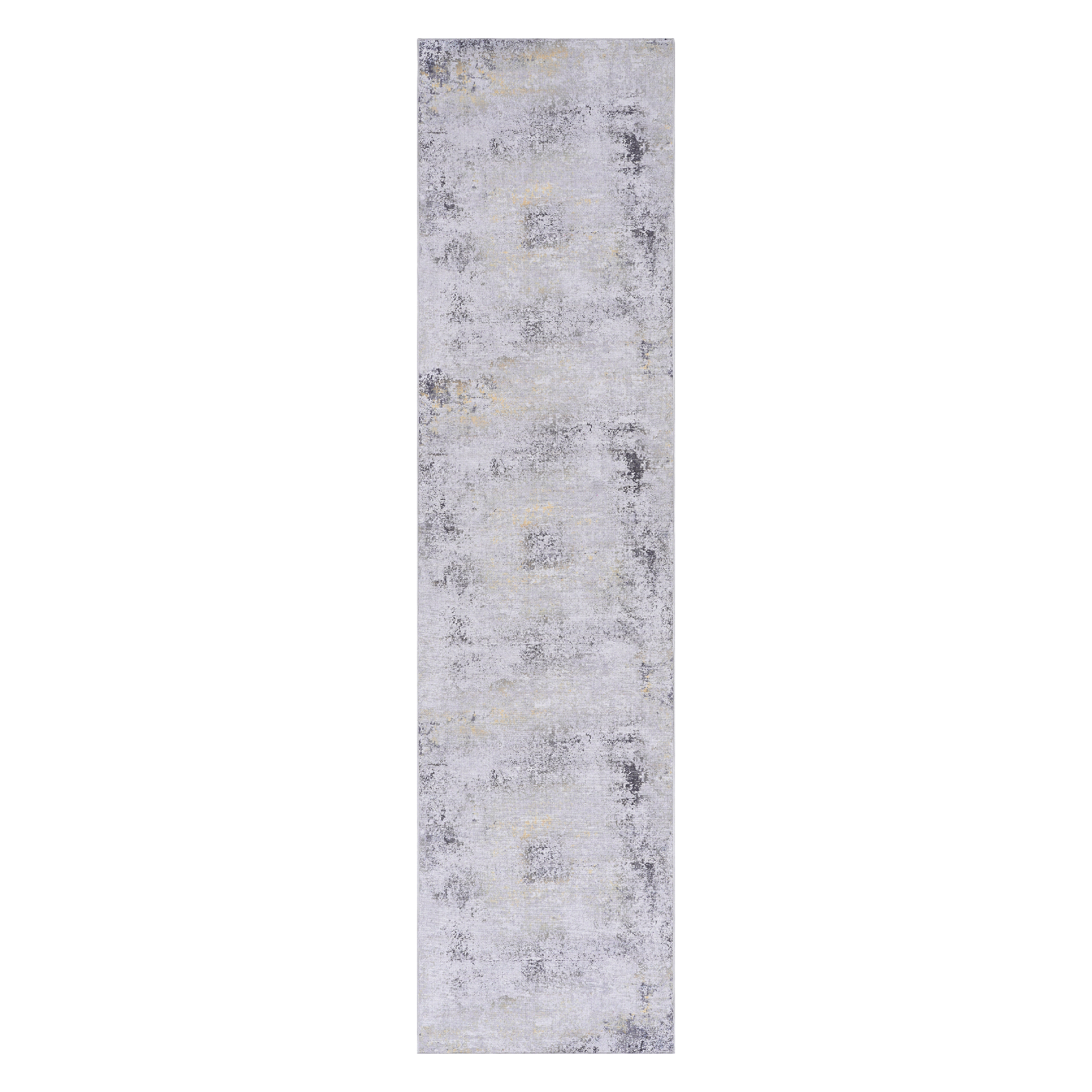 MAVAL Gold Washable Rug 2'6'' x 10' Runner Rug (Gray+Gold, 2'6'' x 10')