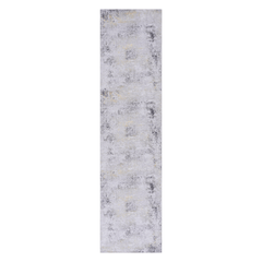 MAVAL Gold Washable Rug 2'6'' x 10' Runner Rug (Gray+Gold, 2'6'' x 10')