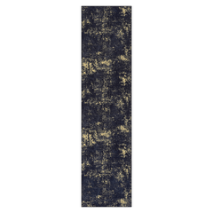 MAVAL Black Washable Rug 2'6'' x 10' Runner Rug (Black+Gold, 2'6'' x 10')