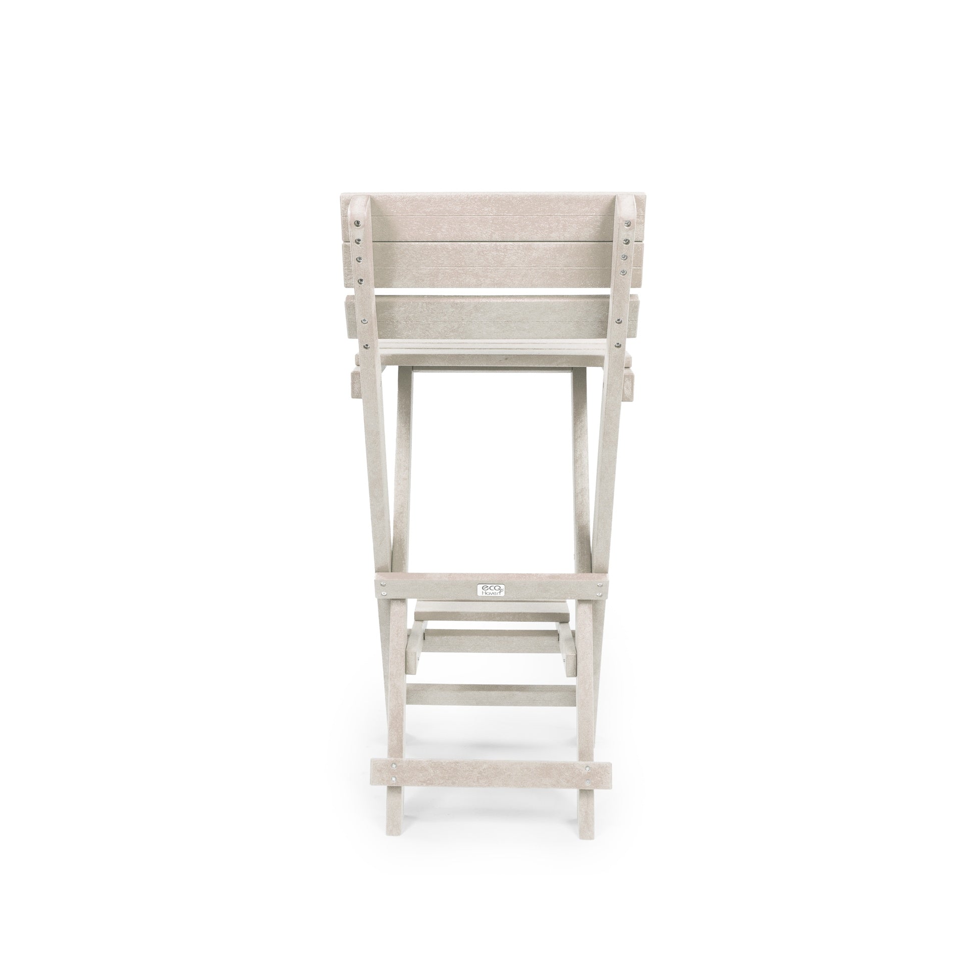 Harbor Point Fully Assembled All-Weather Recycled HDPE Outdoor Folding Bar Stool, Ivory