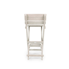 Harbor Point Fully Assembled All-Weather Recycled HDPE Outdoor Folding Bar Stool, Ivory