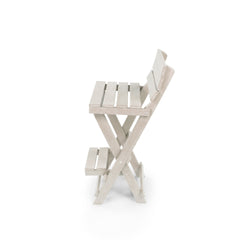 Harbor Point Fully Assembled All-Weather Recycled HDPE Outdoor Folding Bar Stool, Ivory