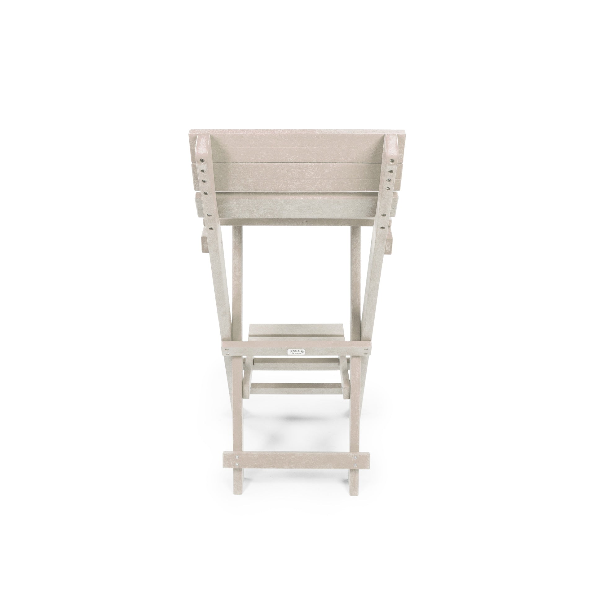 Harbor Point Fully Assembled All-Weather Recycled HDPE Outdoor Folding Bar Stool, Ivory