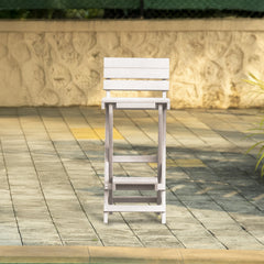 Harbor Point Fully Assembled All-Weather Recycled HDPE Outdoor Folding Bar Stool, Ivory