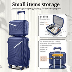Luggage Sets 4 Piece(14/20/24/28), Expandable Lightweight Suitcase with 4 Double 360 Degrees Mute Spinner Wheels PP Materials Durable TSA Lock Travel Luggage