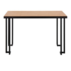 Roman Industrial Desk in Black Steel with Natural Wood Top by LumiSource