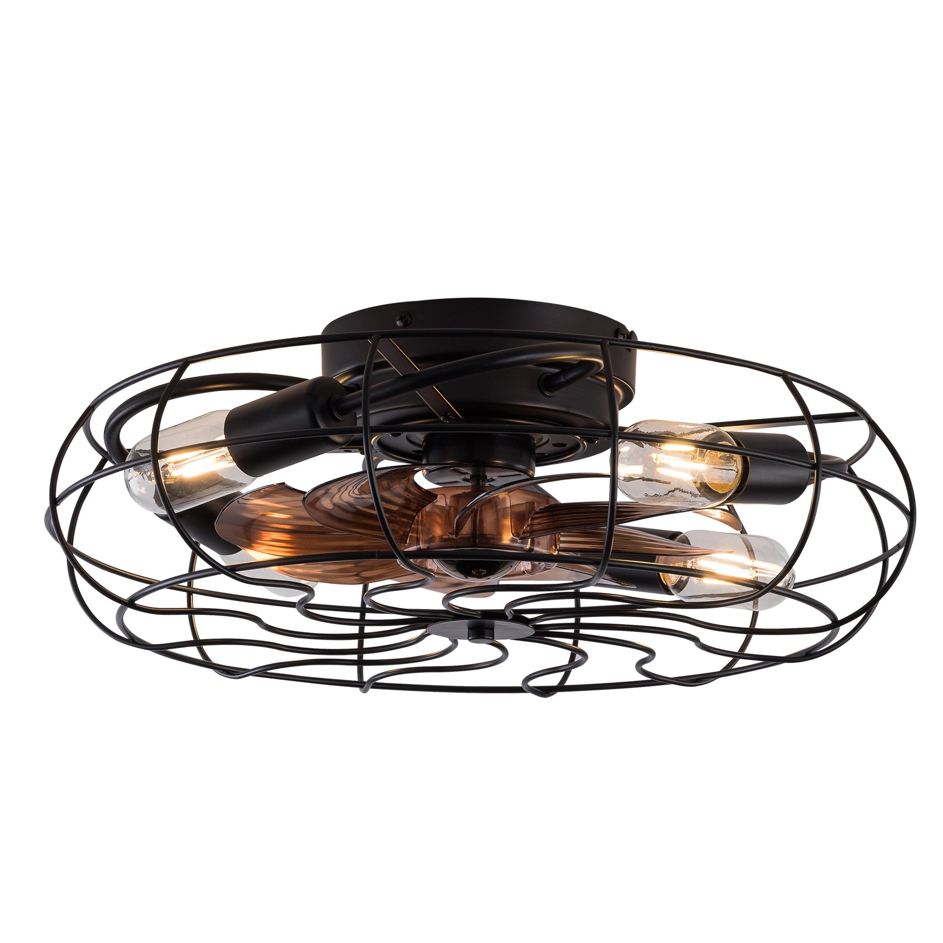 New Model 19 Inch Ceiling Fan Light With 6 Speed Remote 8 Blade Reversible DC Motor For Bedroom