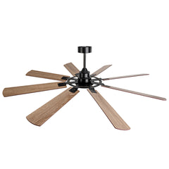 Large Ceiling Fan with Light: Modern 72-inch 8-Blade Outdoor Ceiling Fan with Remote Control - Dimmable Black Large Fan Light for Indoor Use, Reversible, 6-Speed Quiet DC Motor