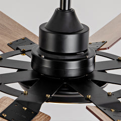 Large Ceiling Fan with Light: Modern 72-inch 8-Blade Outdoor Ceiling Fan with Remote Control - Dimmable Black Large Fan Light for Indoor Use, Reversible, 6-Speed Quiet DC Motor
