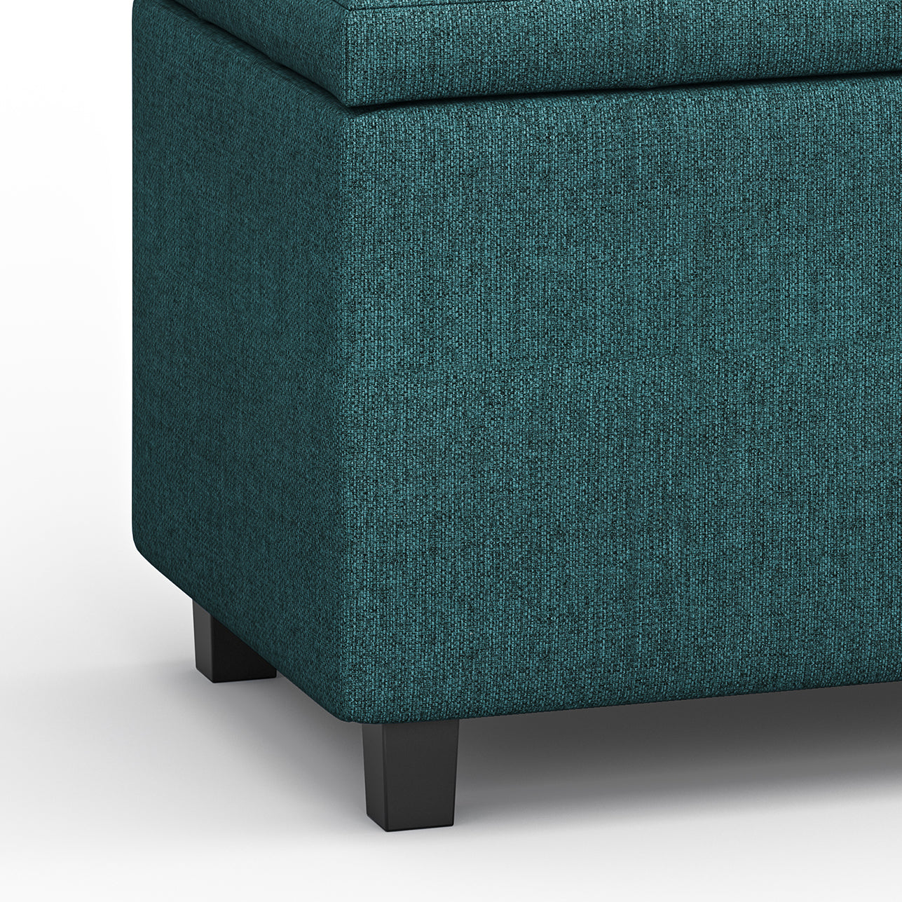 Cosmopolitan 34 inch Wide Storage Ottoman in Teal Polyester Fabric