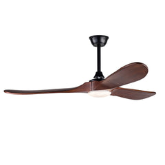 New Model 52 Inch Black Ceiling Fans With lights and Remote Control,18W Led Light, 3 Solid Wood Blades, Reversible DC Motor For Bedroom Living Room