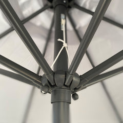 9' Outdoor Patio Aluminum Umbrella, Outdoor Table Umbrella,Market Umbrella with 8 Sturdy Ribs, UV 50+ Protection,  Crank Perfect for Patio, Beach, Garden - Gray without base