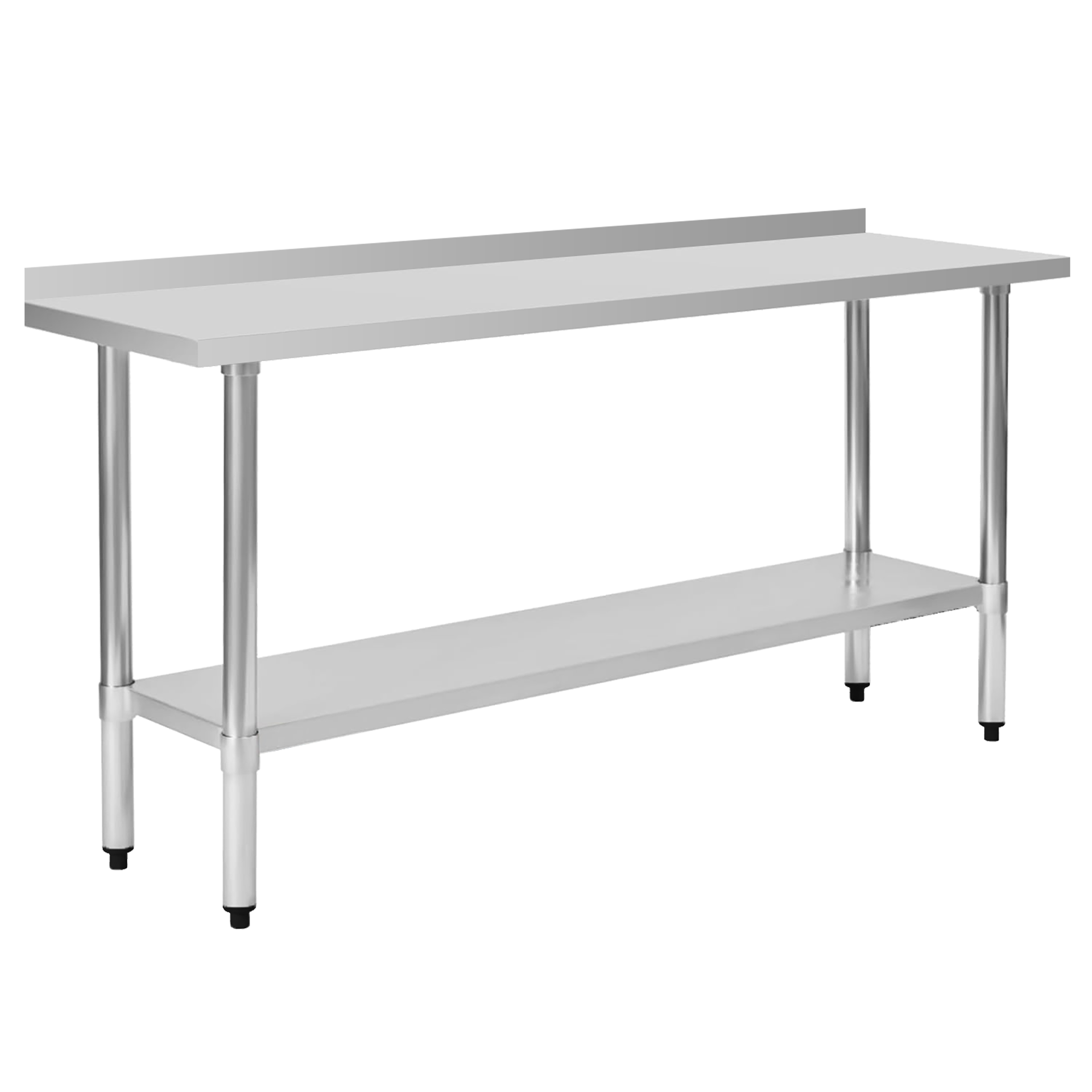 18" x 72" 18-Gauge Stainless Steel Commercial Work Table with 4" Backsplash and Undershelf